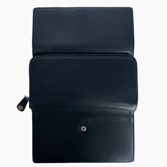 Coach Wallet Long Zip Around Trifold Snap Black Leather Vintage - Picture 6 of 11